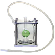 Green Ball Perc Globe Bong w/wo Metal Stand Cage