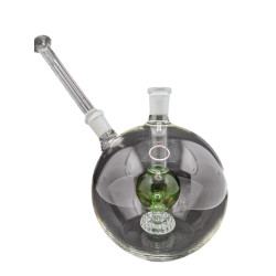 Green Ball Perc Globe Bong w/wo Metal Stand Cage