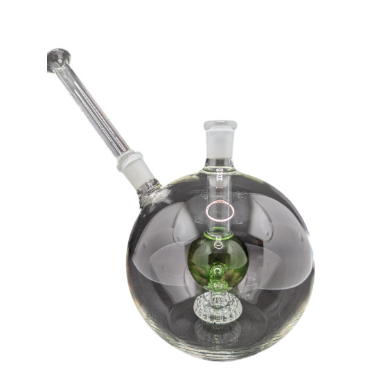 Green Ball Perc Globe Bong w/wo Metal Stand Cage