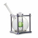Green Ball Perc Globe Bong w/wo Metal Stand Cage